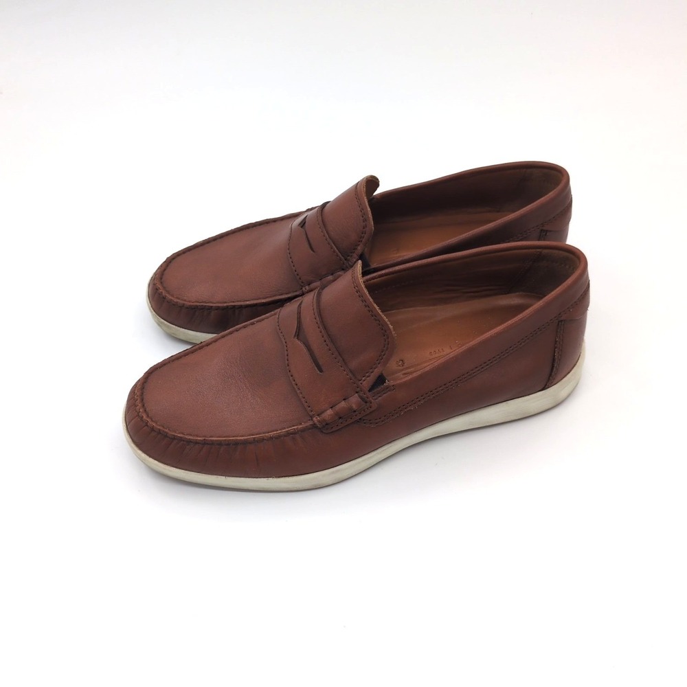 ECCO S Lite Moc Men's Penny Loafers Size 43 EU 9-9.5 US Brown Leather Slip On